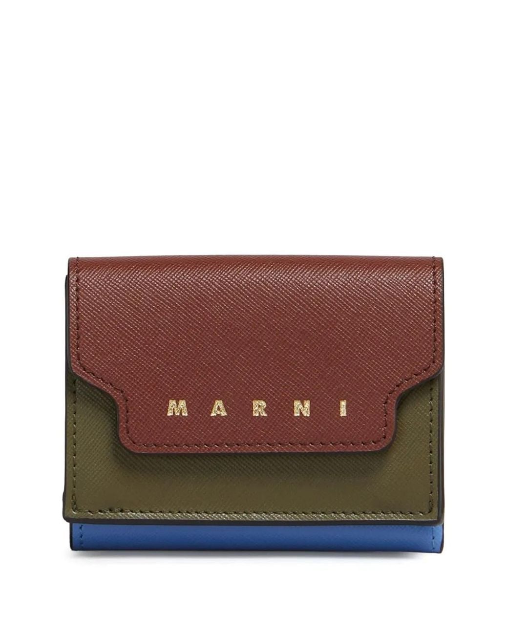 Marni Brown Portefeuille En Cuir