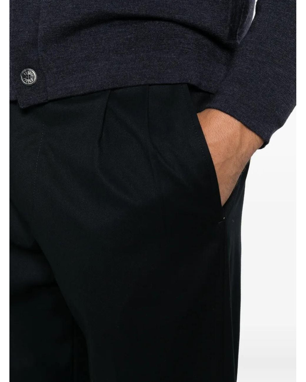 GTA Black Pantalon Plissé Luca À Ourlet Retroussé for men