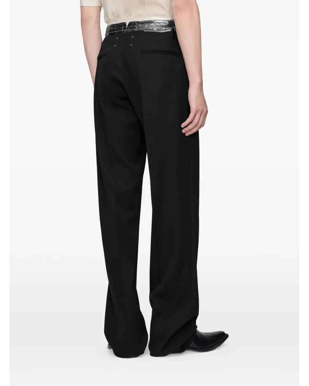 Pantalones con bolsillos con ribete Maison Margiela de hombre de color Black