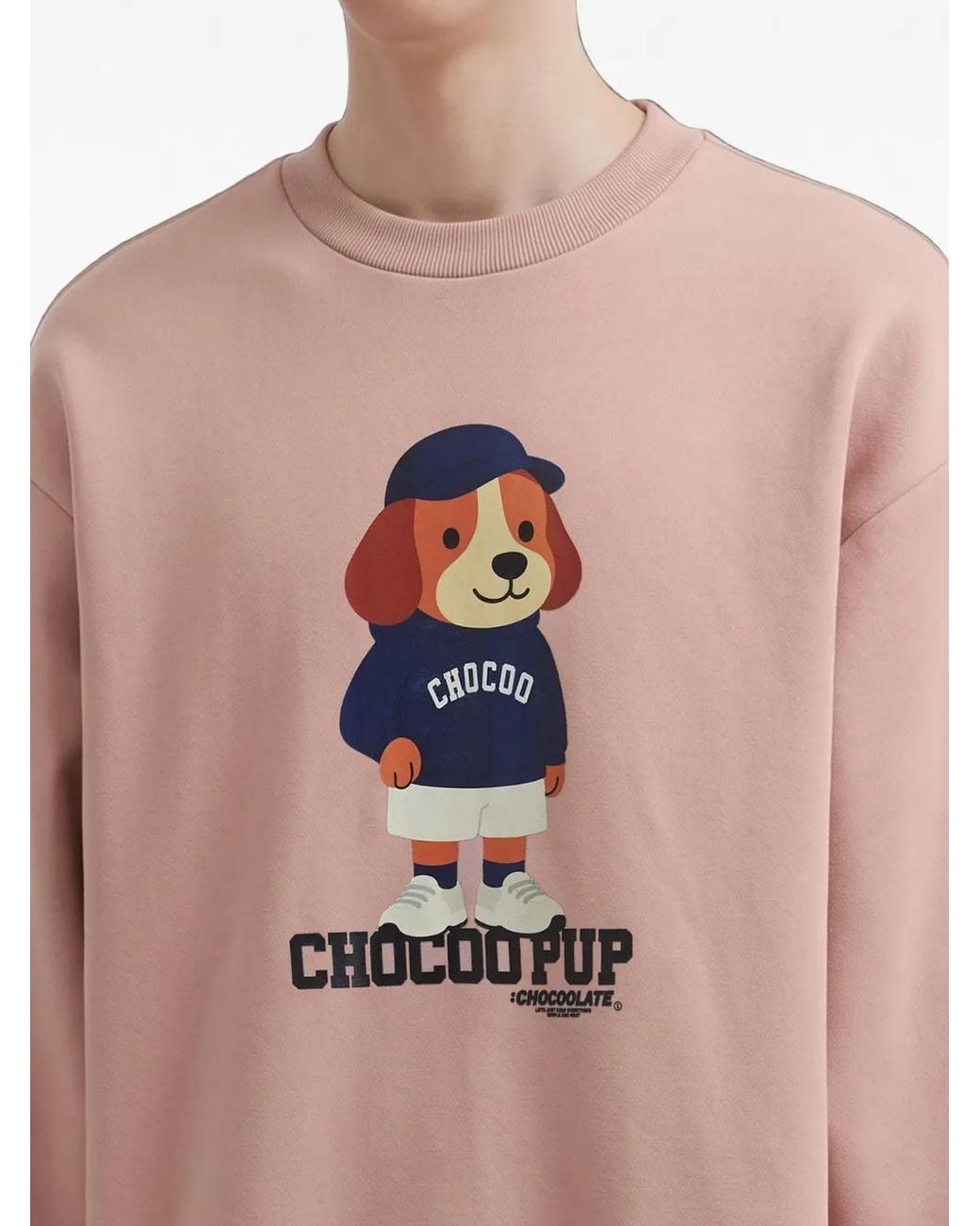 Chocoolate Pink Graphic-Print Sweatshirt for men