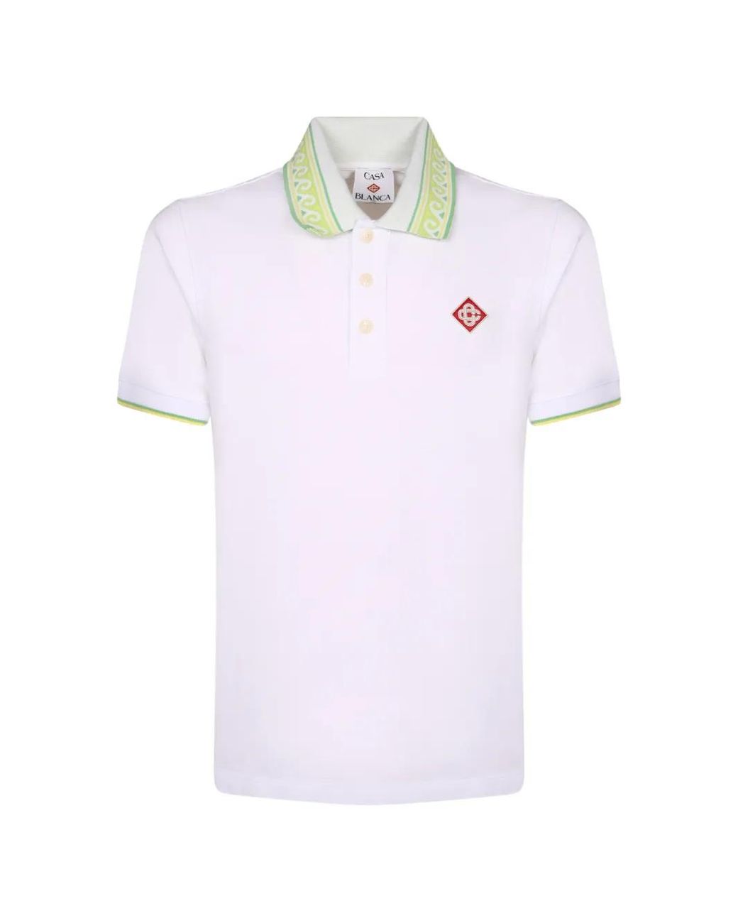Casablanca White Polo Short-Sleeve Shirt for men