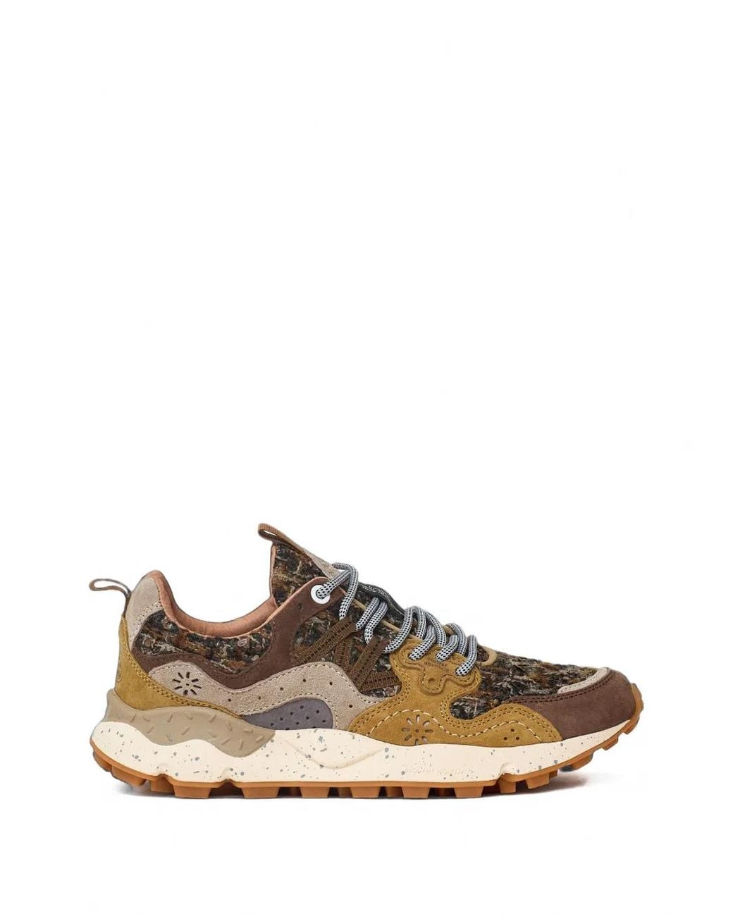 Flower Mountain Brown Yamano 3 Unit Lace-Up Sneakers