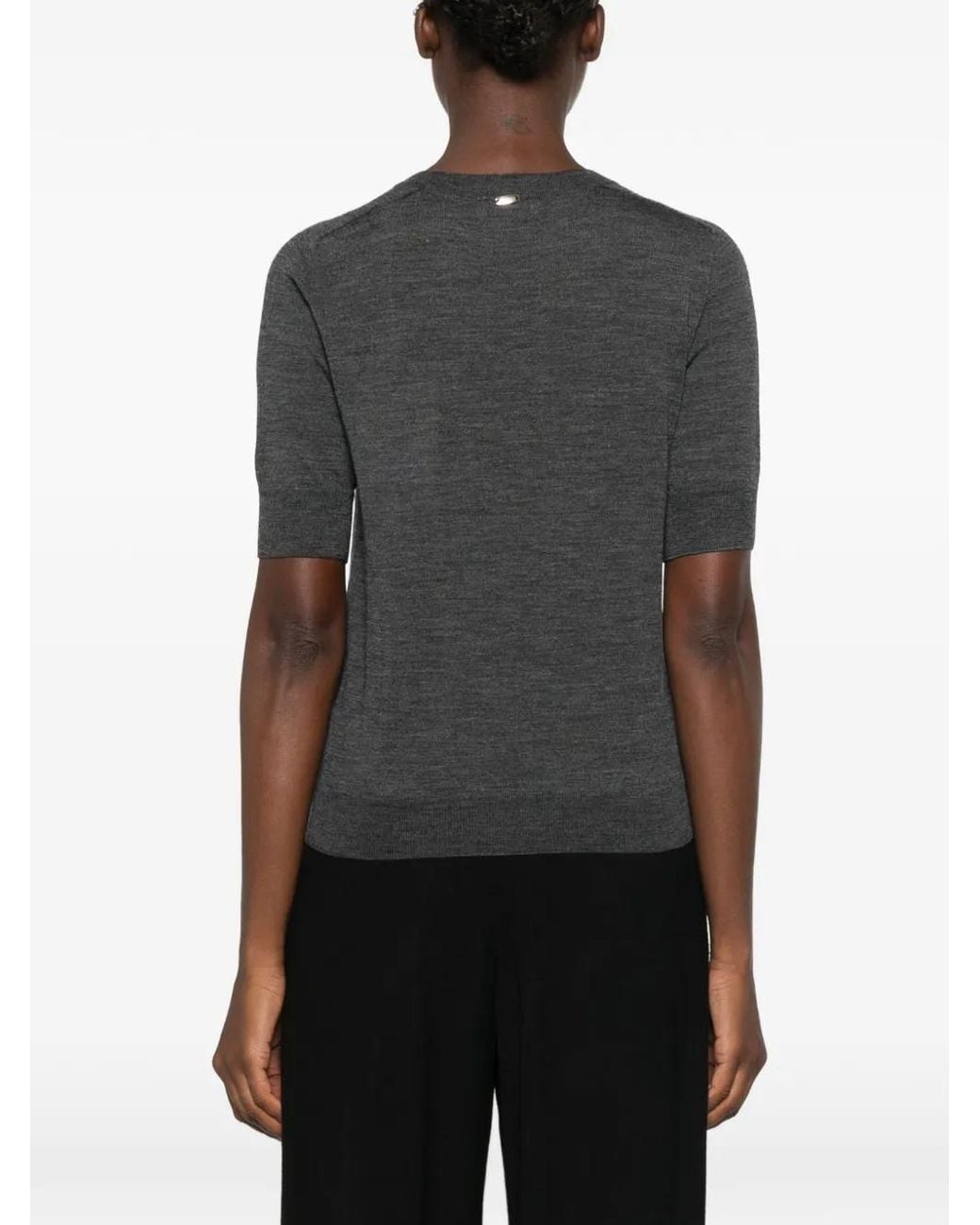 Herno Gray Pullover Mit Kurzen Ärmeln