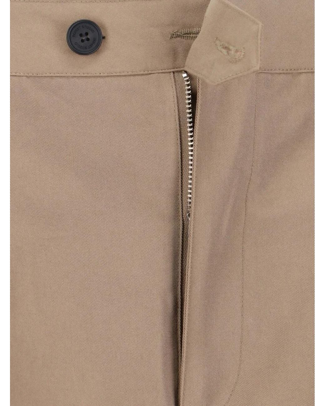 DUNST Natural Buttoned Front-Pleat Trousers for men