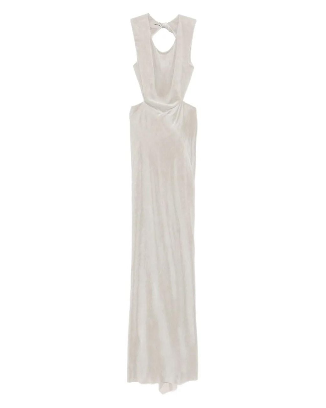 Rick Owens White Sleeveless Cut-Out Maxi Gown