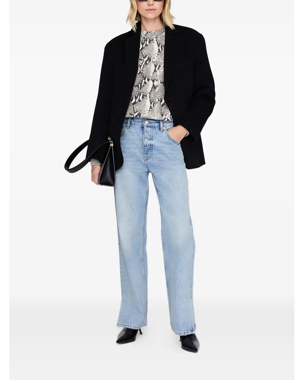 Anine Bing White Python Sweatshirt