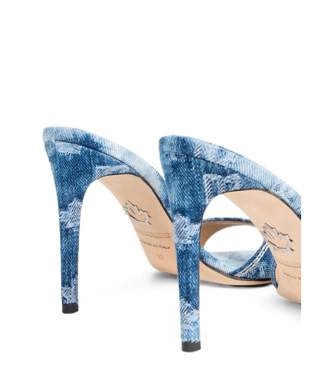 DSquared² D2 Monogram Muiltjes Met Hak in het Blue