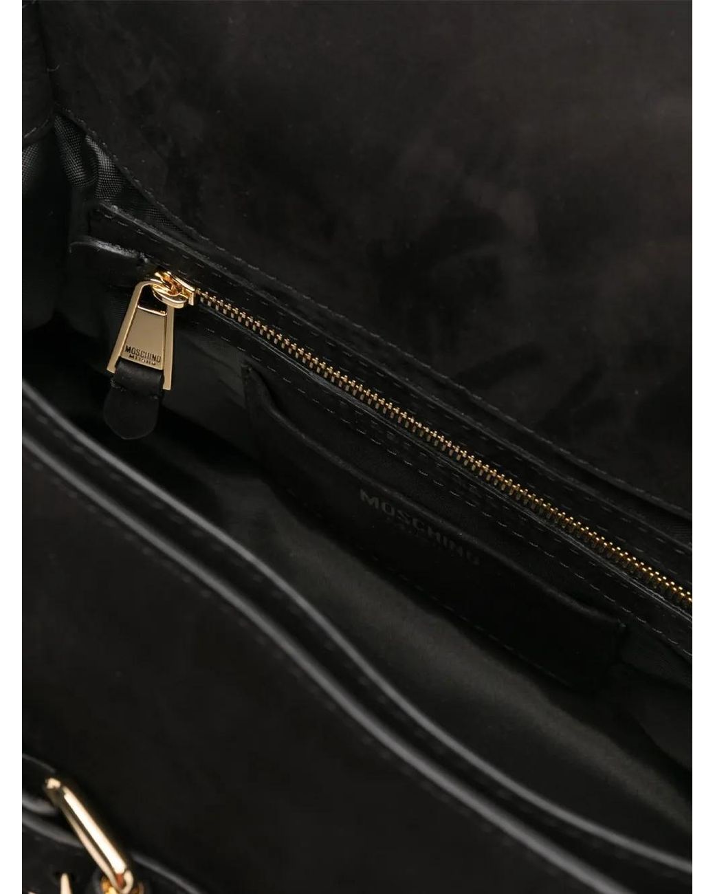 Moschino Black Tie Me Buckled Shoulder Bag