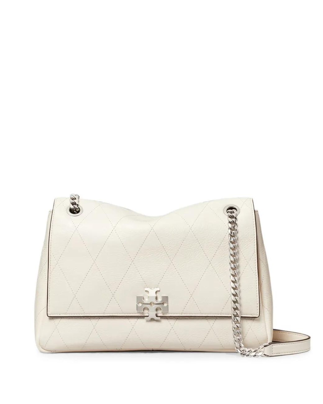 Tory Burch Natural Charlie Quilted Shoulder Bag