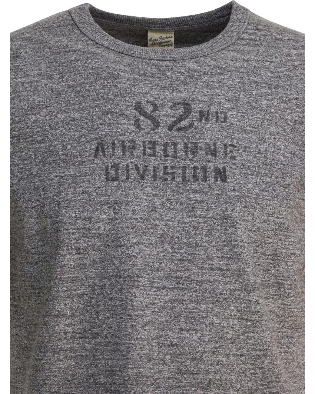 Buzz Rickson's Gray Printed Crew-Neck T-Shirt for men