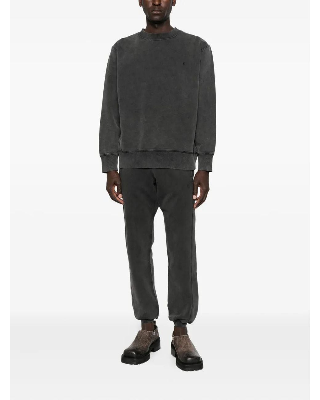 Etudes Studio Black É Crew-Neck Washed-Effect Sweatshirt for men