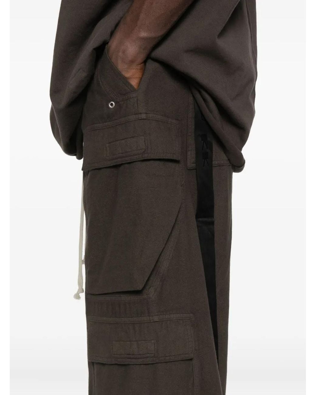 Rick Owens Brown Wool Cargo Trousers for men