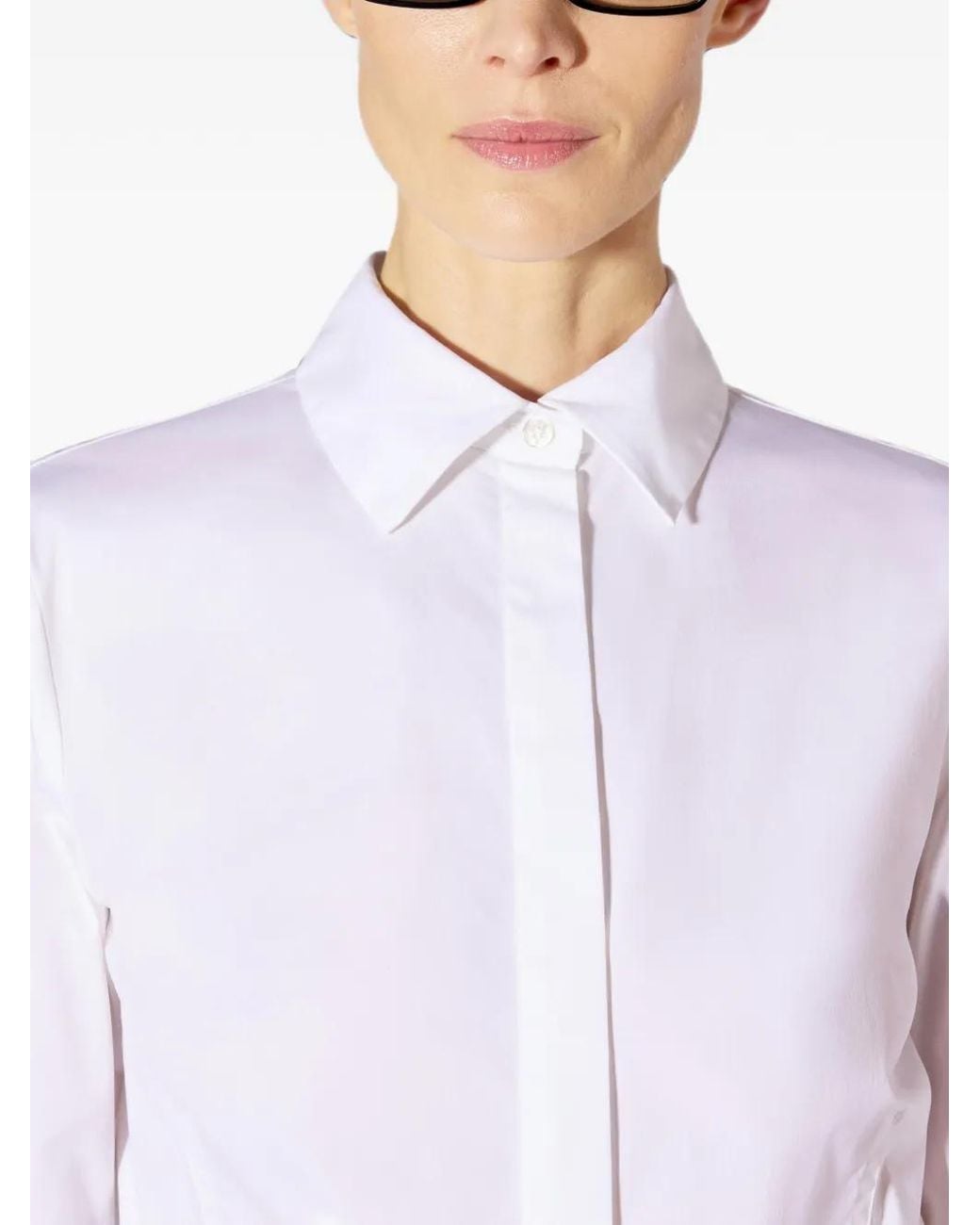 Liviana Conti White Fitted Long-Sleeve Shirt