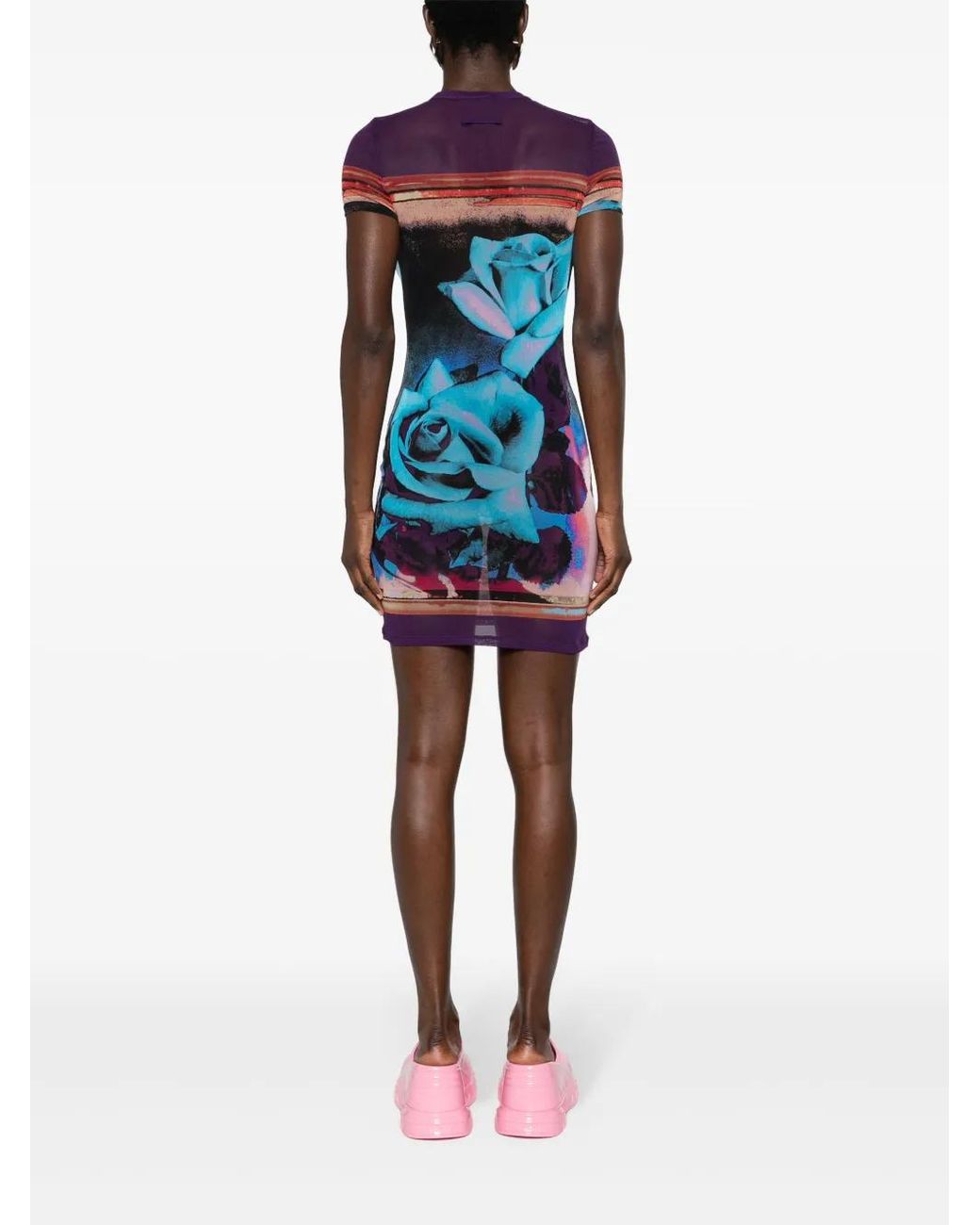 Jean Paul Gaultier Multicolor Roses Minidress