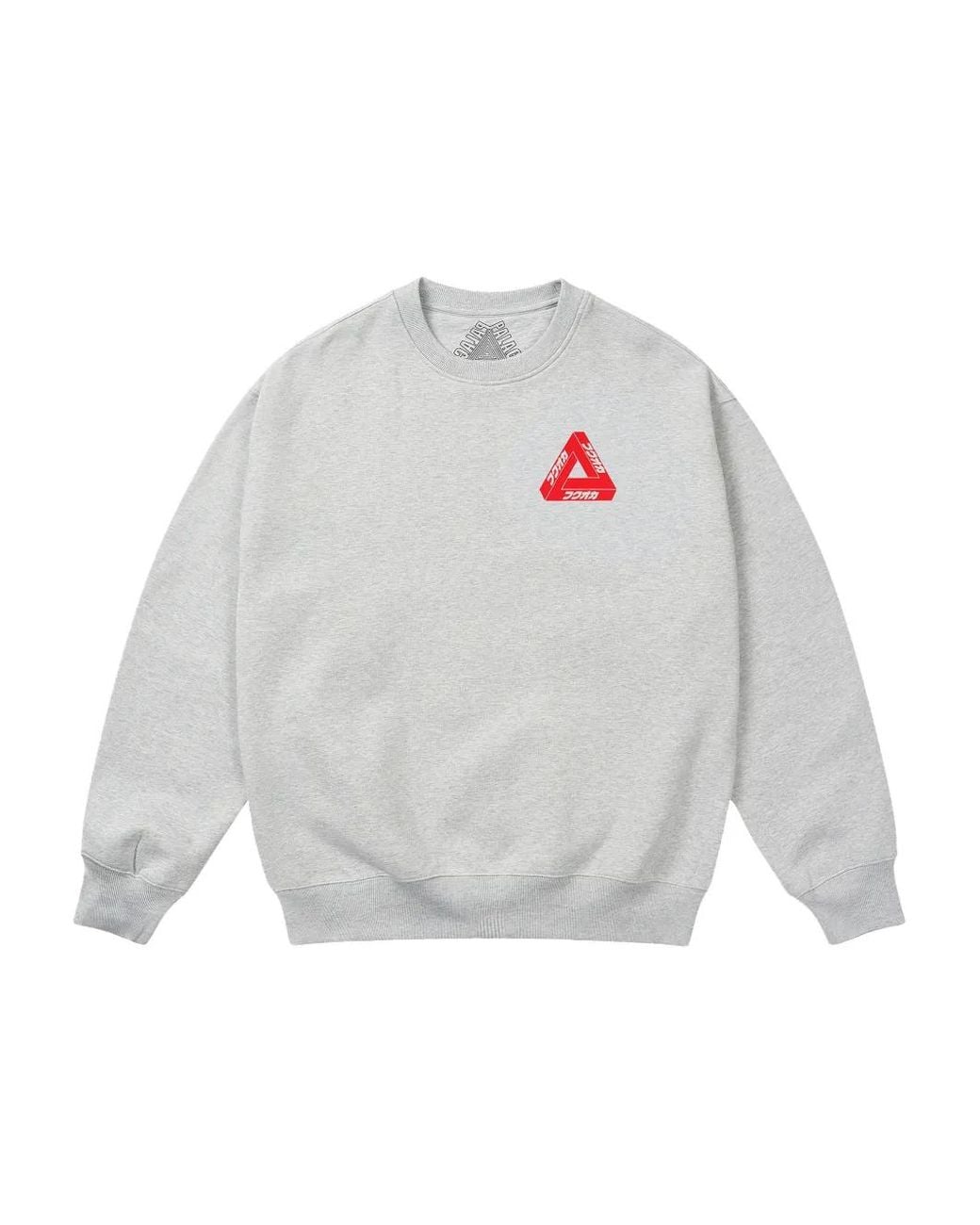 Palace White Fukuoka Tri-Ferg Crew-Neck Sweatshirt for men