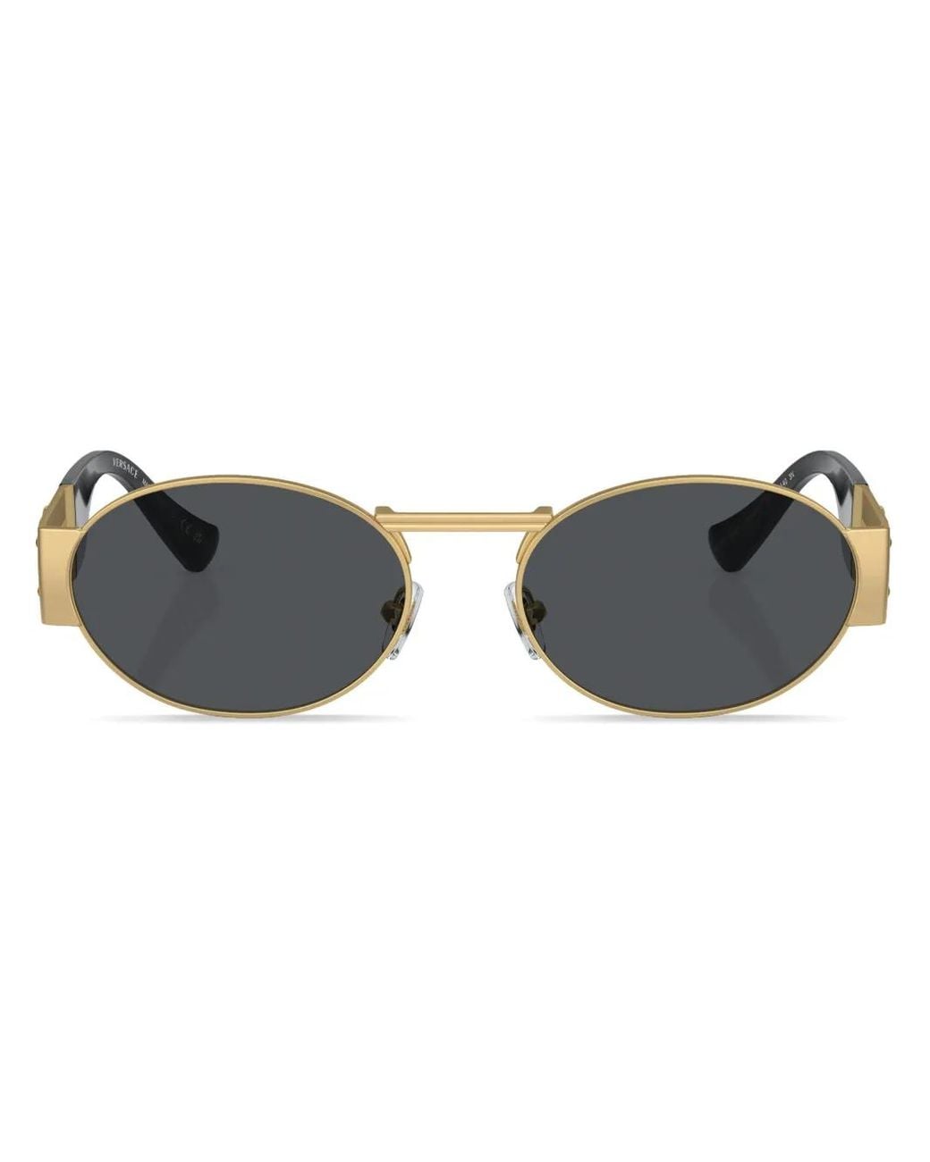 Versace Metallic Medusa Deco Oval Sunglasses