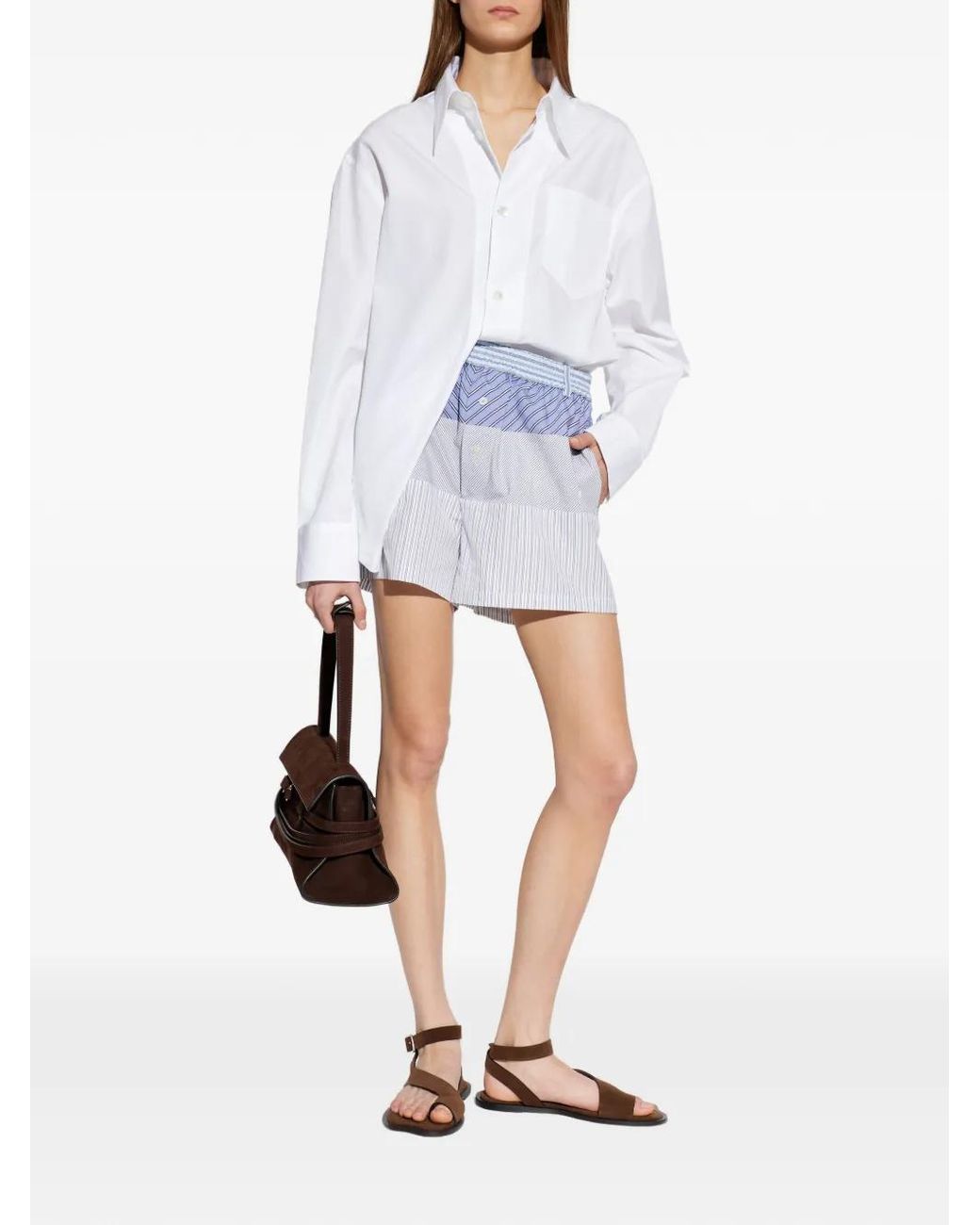 Moschino Blue Patchwork Striped Shorts