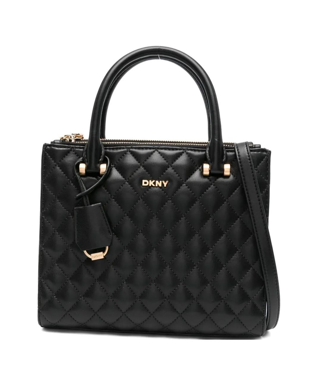 DKNY Black Quilted Tote Bag