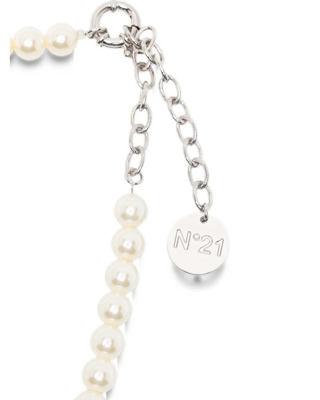 N°21 Beaded Faux-Pearl Necklace in Natural | Lyst