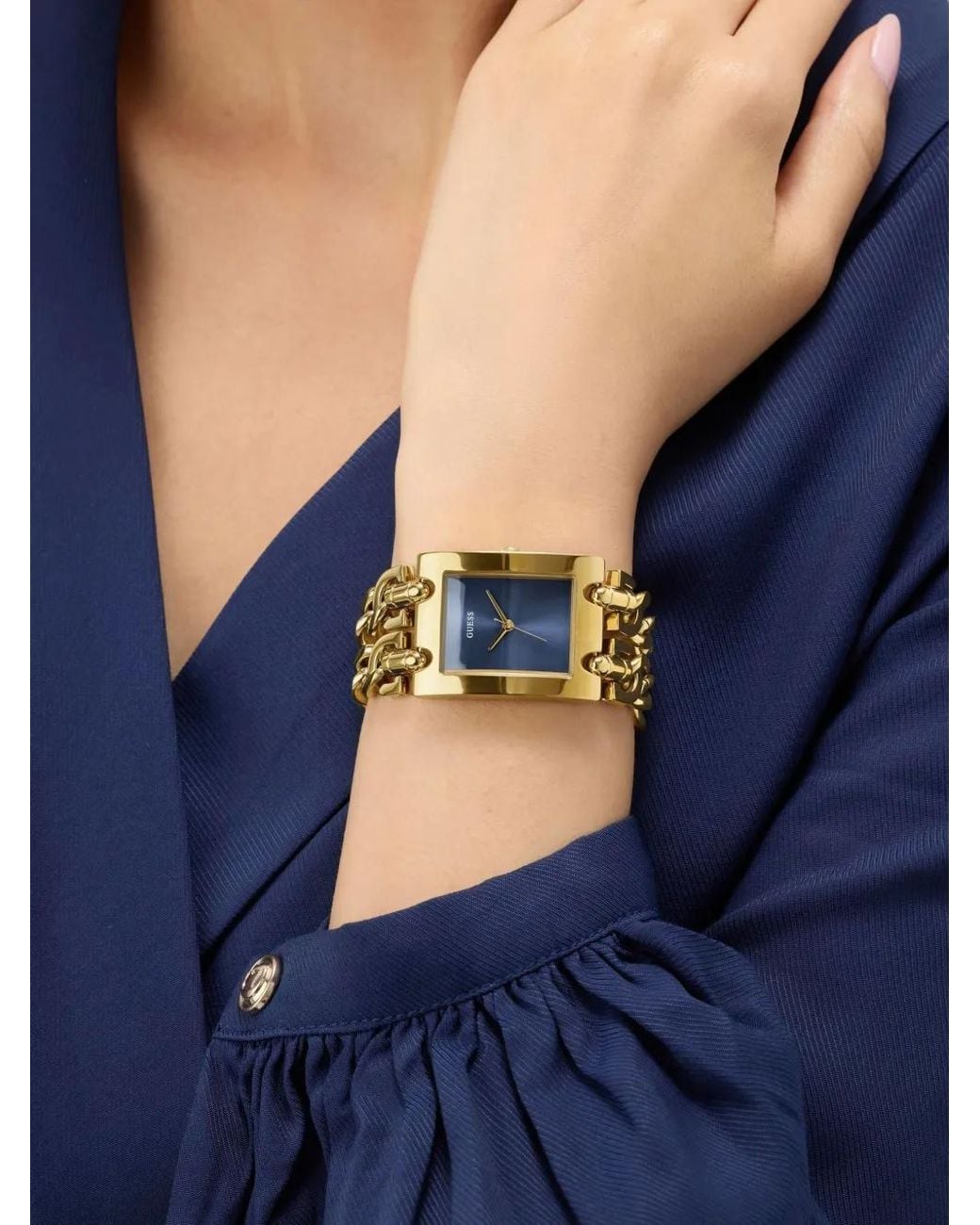 Guess Metallic Mod Heavy Metal Tone Analog Watch