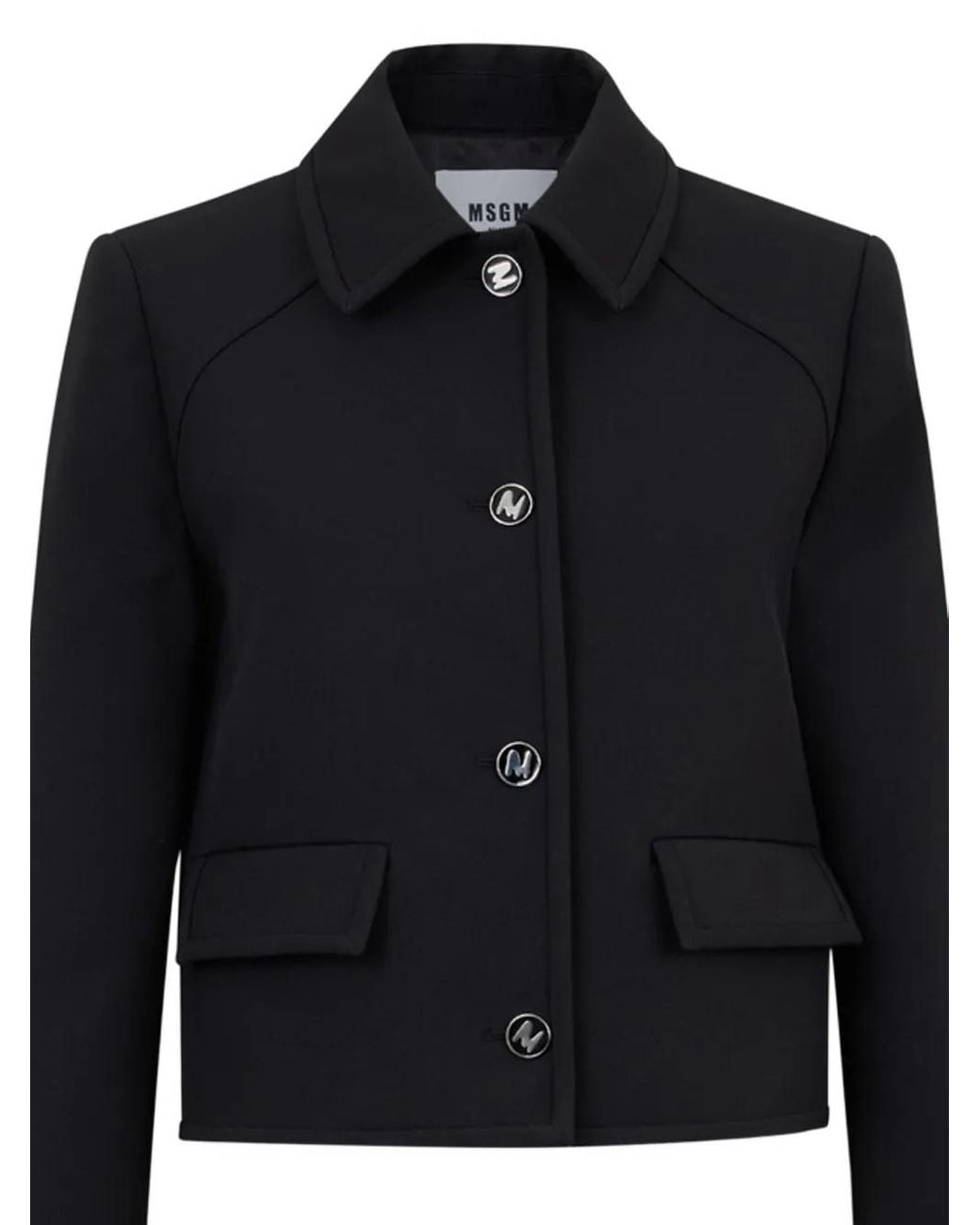 MSGM Black Geknöpfte Jacke