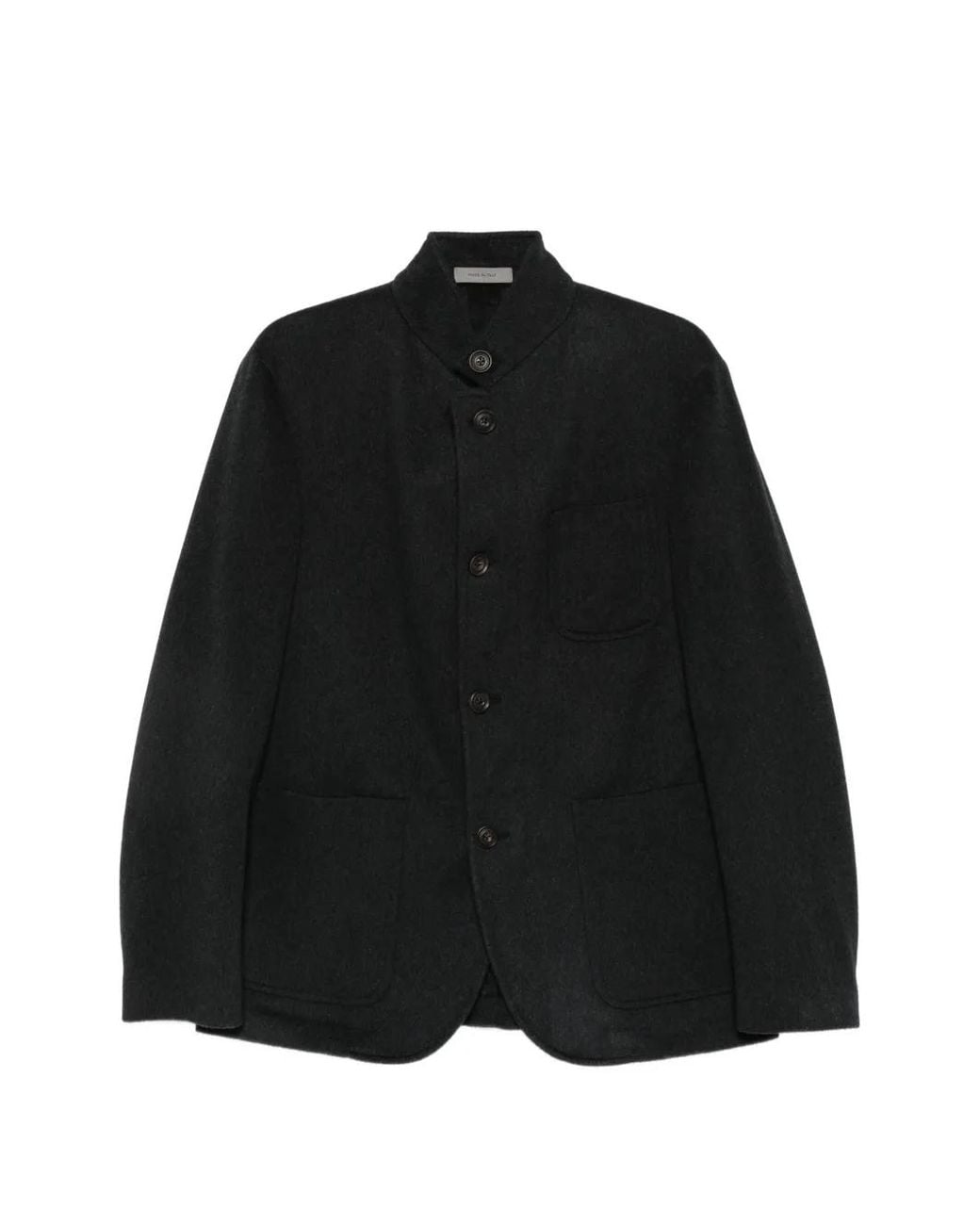 Corneliani Black Veste À Col Montant Et Poche À Patch for men