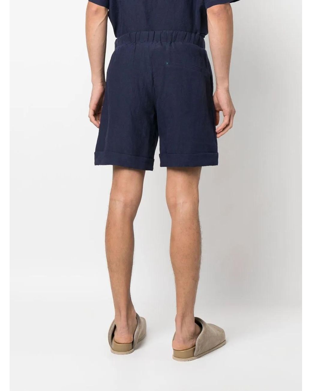 Marane Blue Lightweight Linen Shorts for men