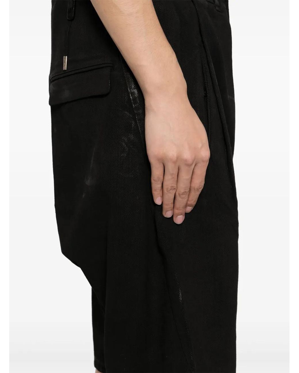 Boris Bidjan Saberi Black Drop-Crotch Shorts for men