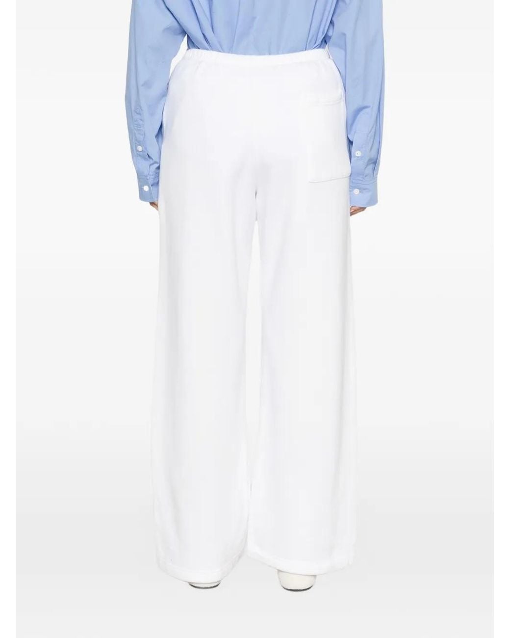 Sporty & Rich White Besma Logo-Embroidered Track Pants