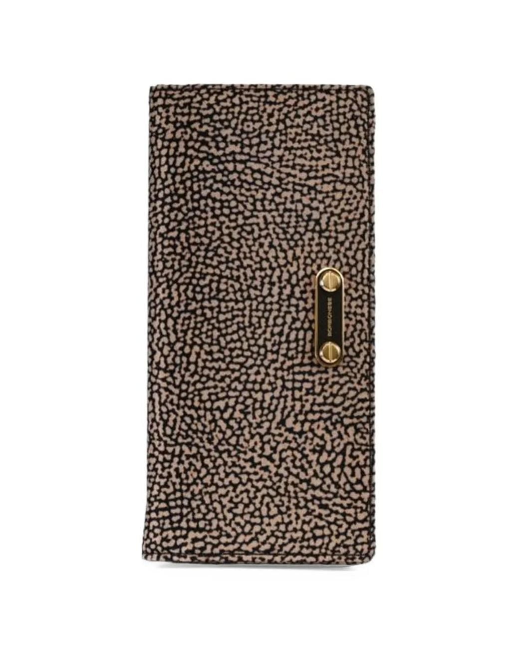 Borbonese Brown Op Naturale Logo-Plaque Wallet