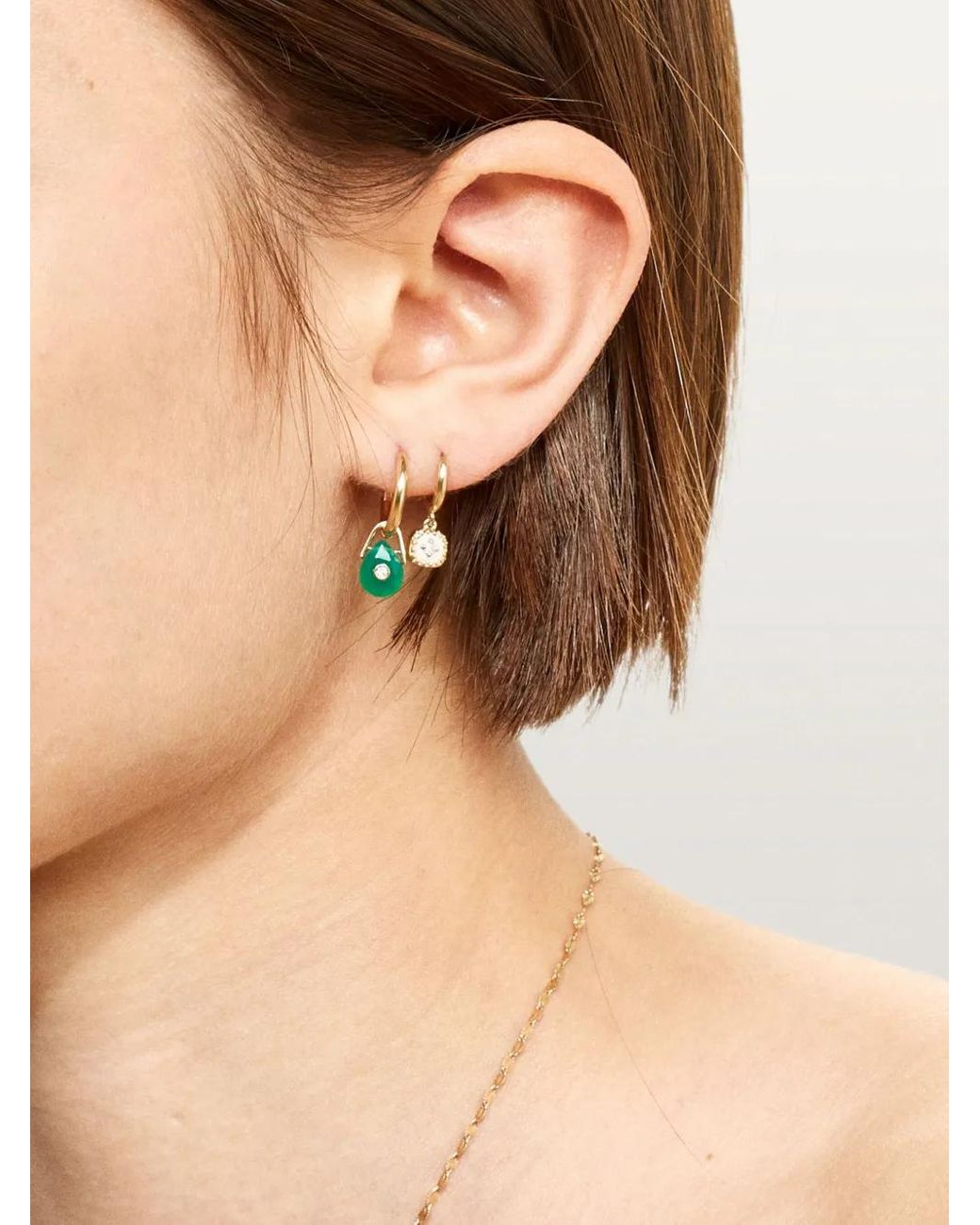 Pascale Monvoisin Green 9Kt Orso Onyx Earring