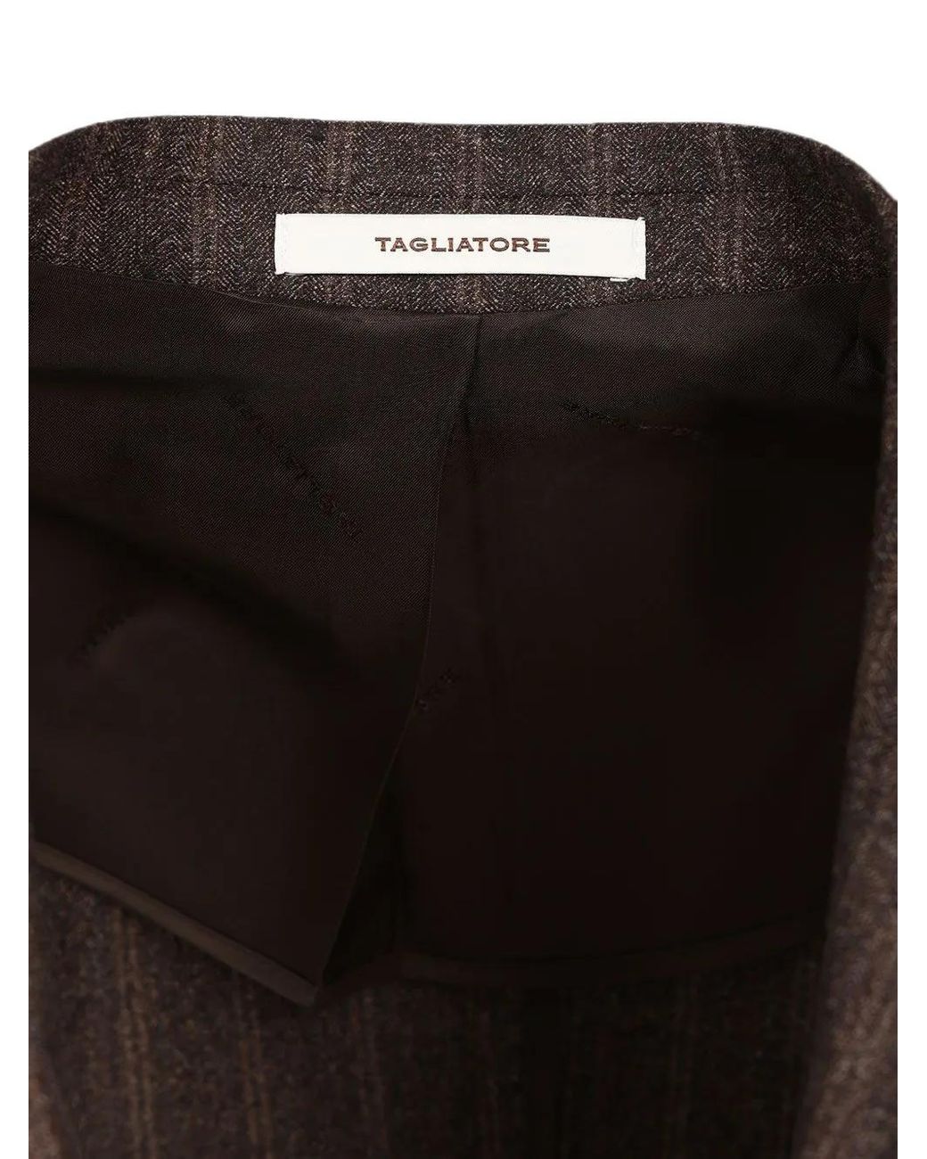 Tagliatore Brown Vesuvio Pinstripe Suit for men