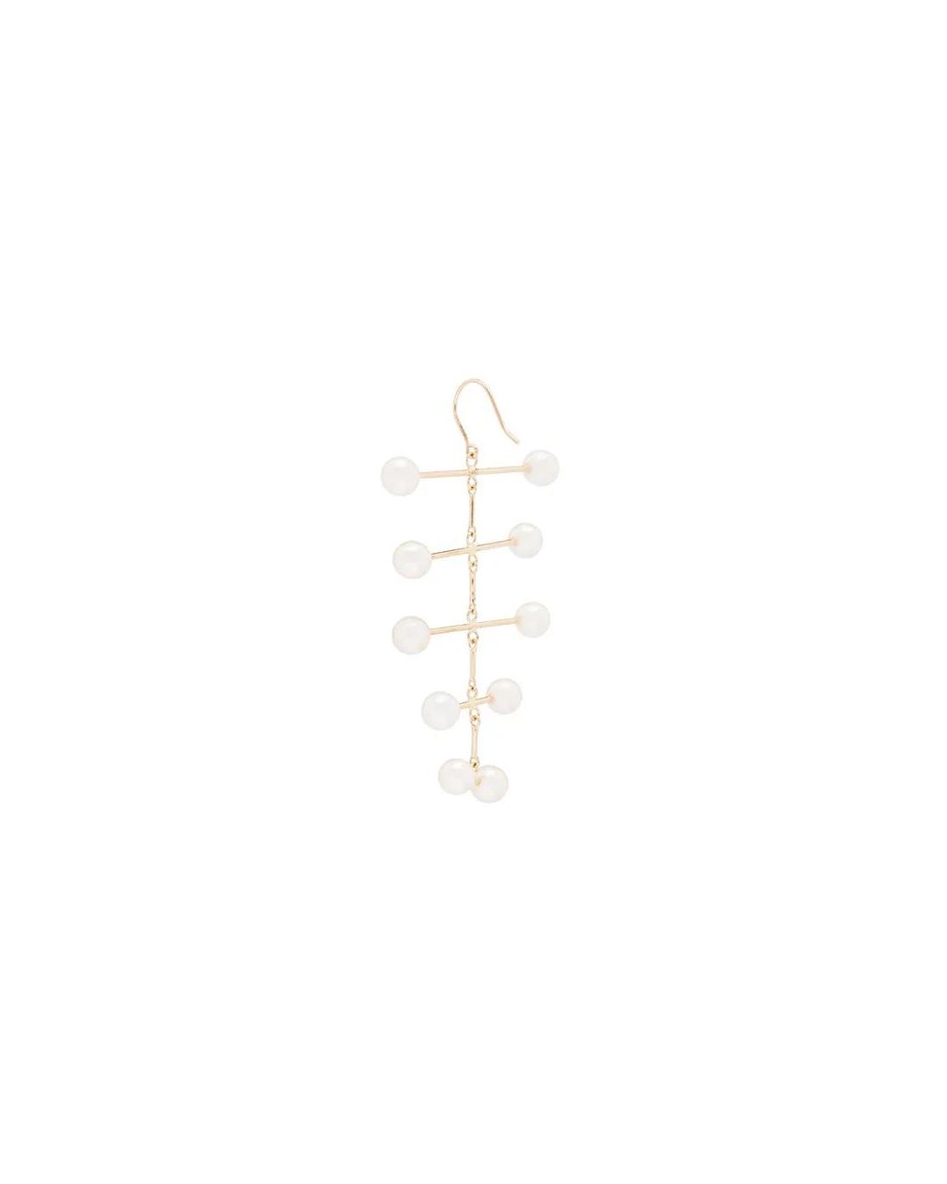 Mateo White 14kt Yellow Gold Blizzard Mobile Pearl Earring