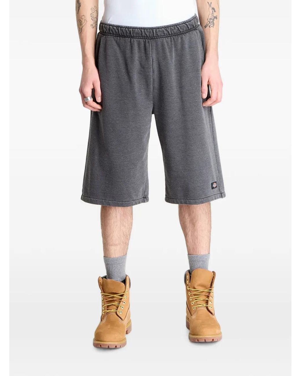 Dickies Gray Streetsboro Logo-Patch Shorts for men