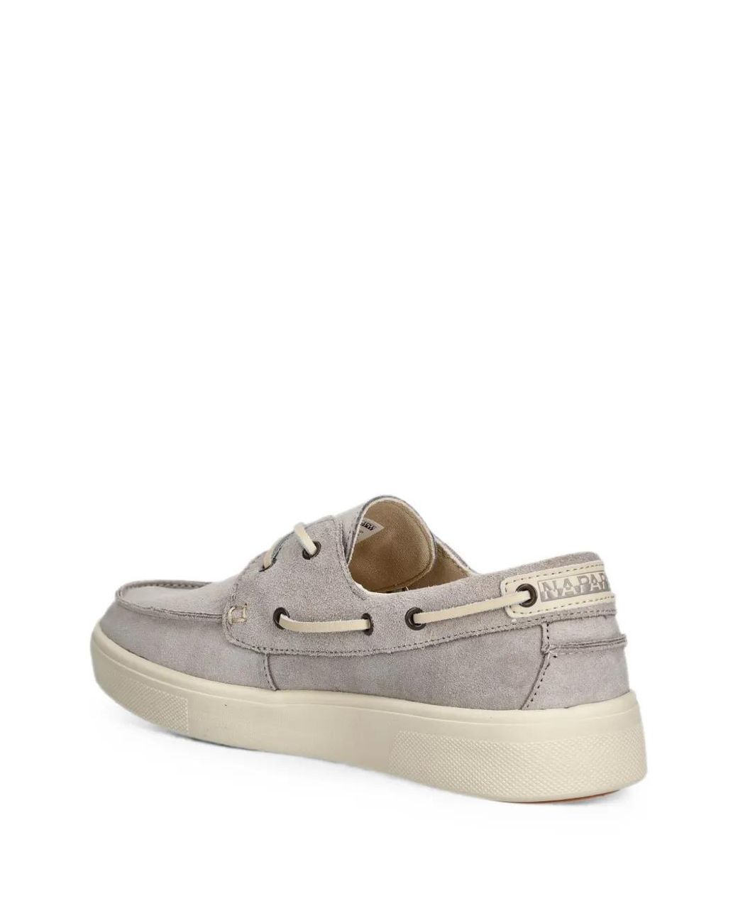 Napapijri White Bark Suede Boat Shoes for men