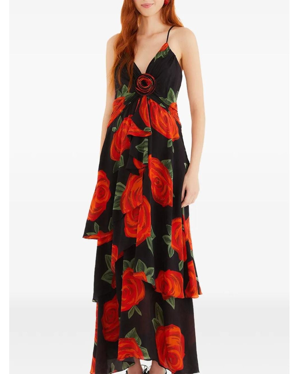 Farm Rio Floral-Print Layered Dress