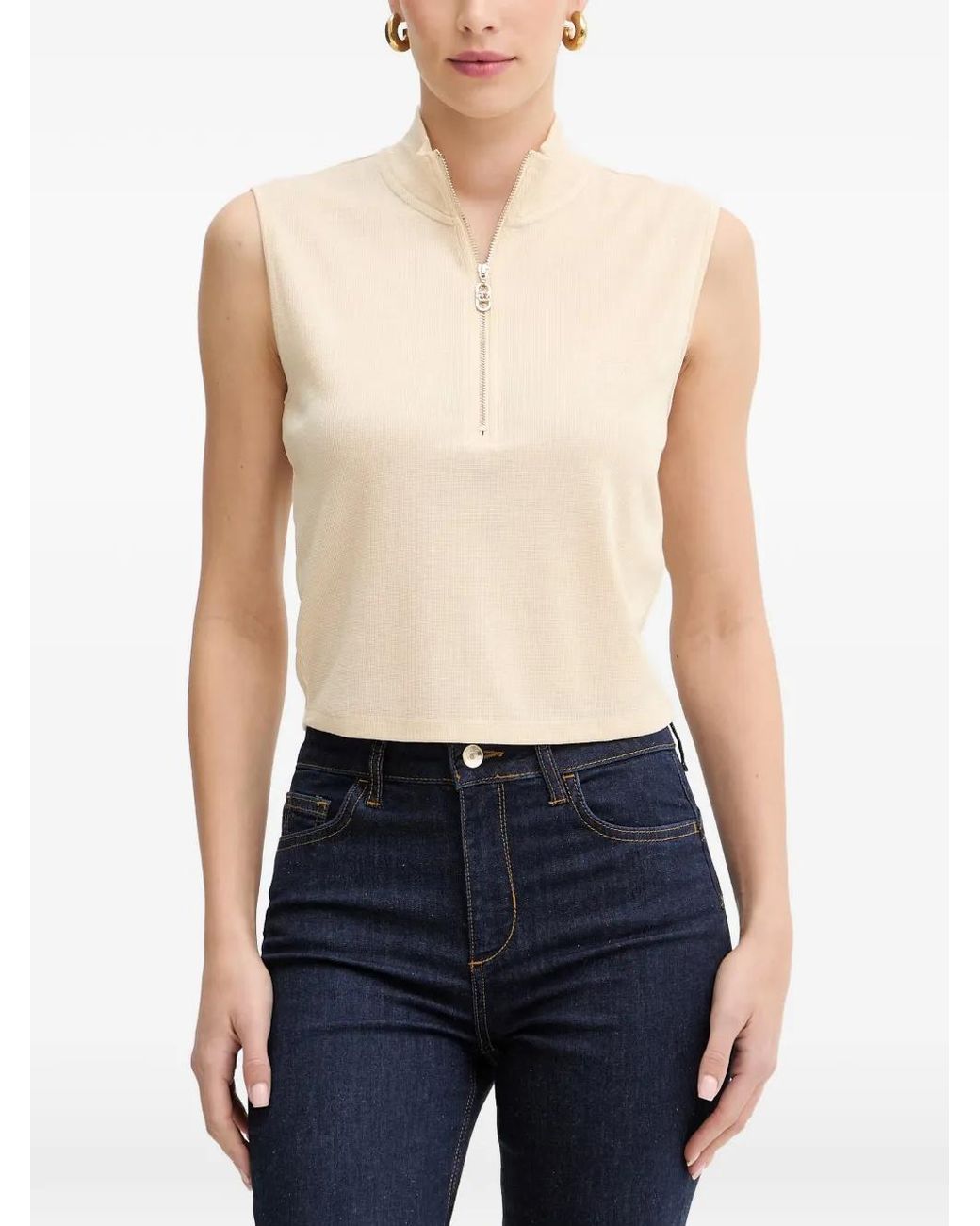 Liu Jo Blue Half-Zip Top