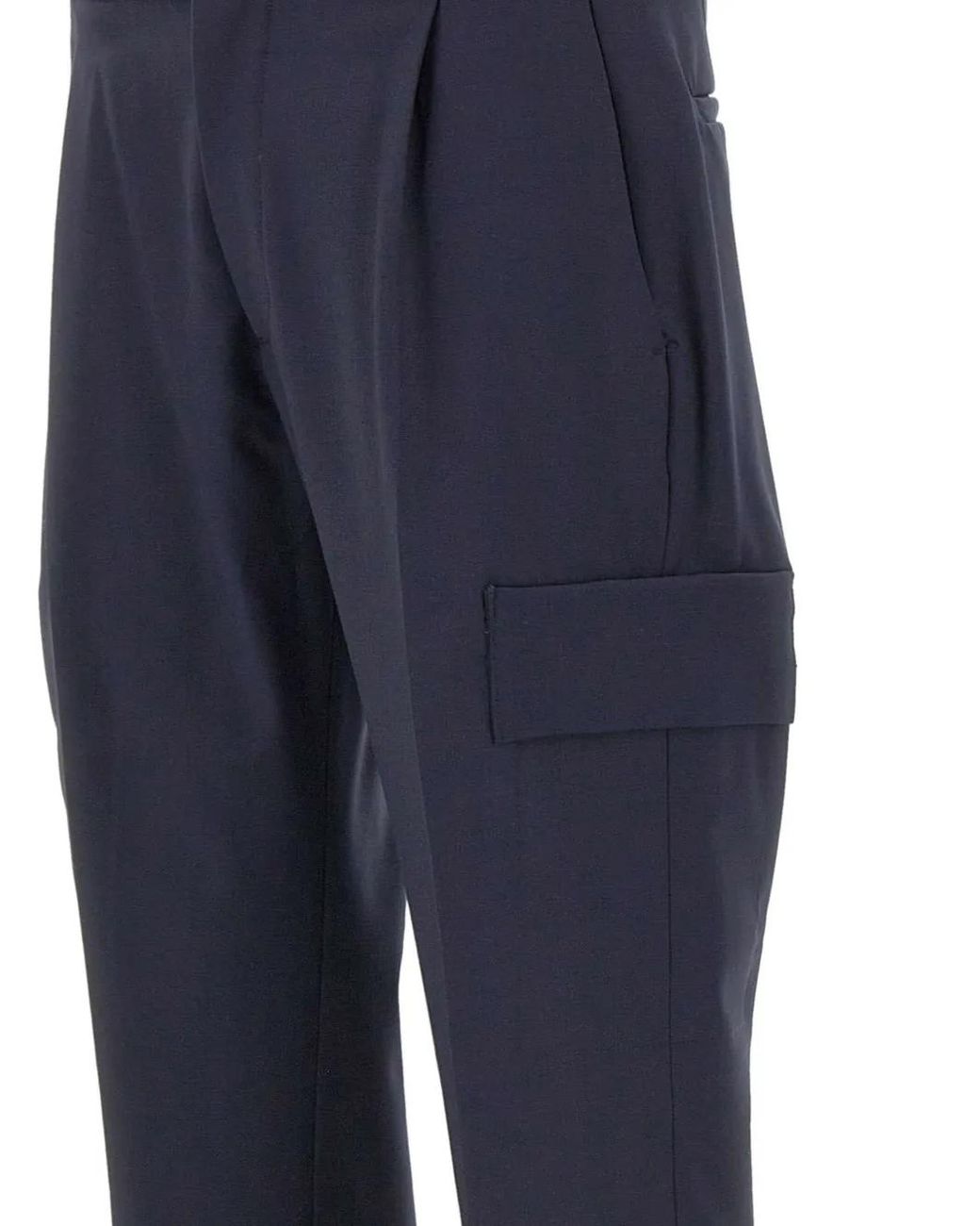 Devore Blue Pleated-Detail Trousers for men