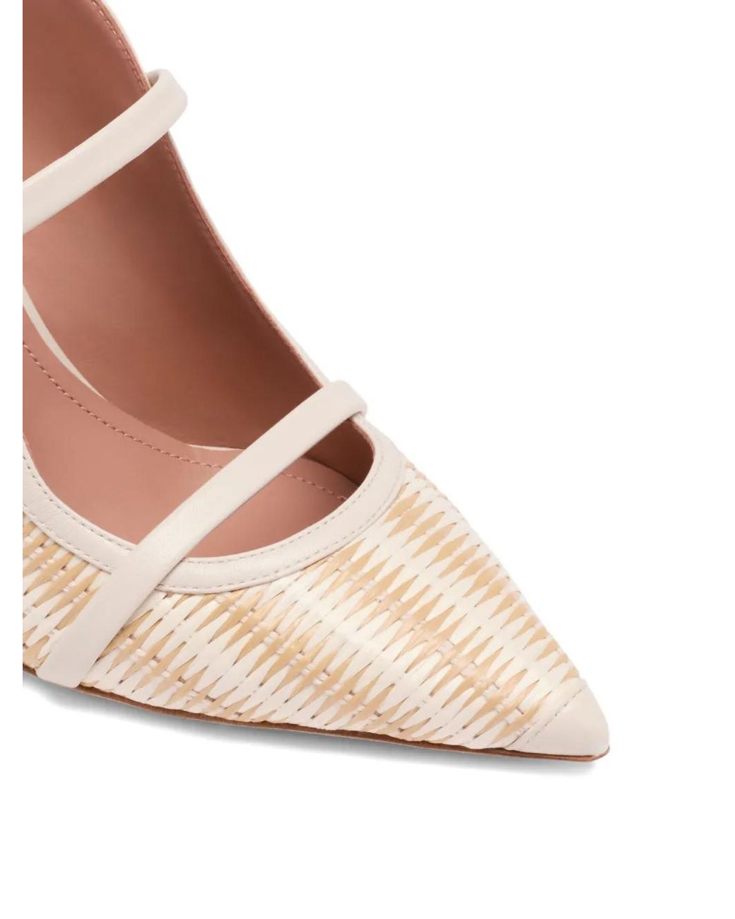 Malone Souliers Pink Maureen Striped Raffia 85Mm Mules