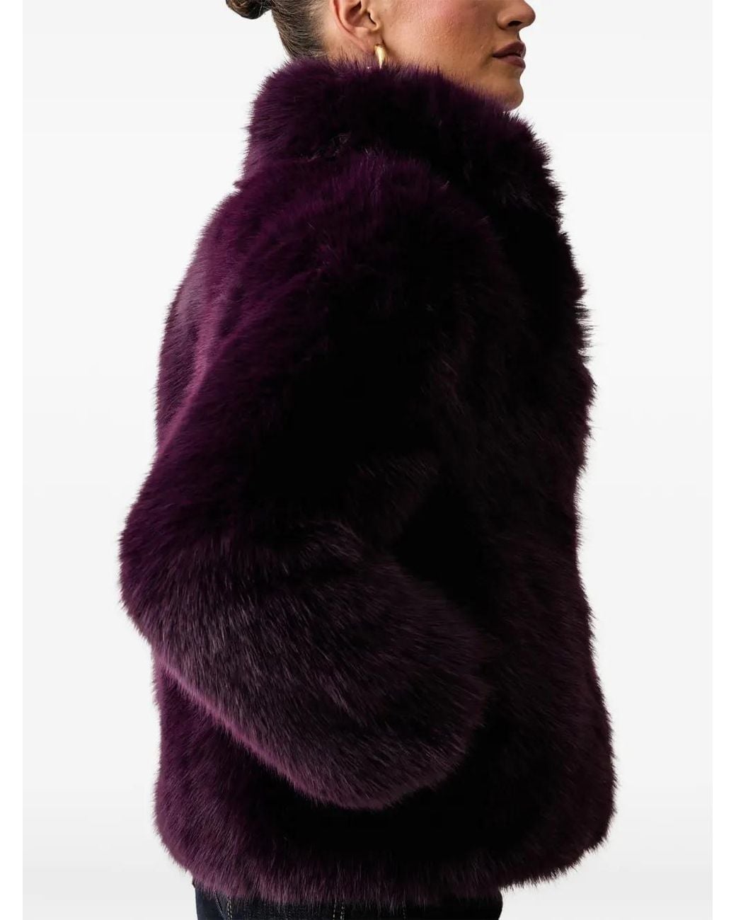 Silvian Heach Black Veste Oversize En Fourrure Artificielle