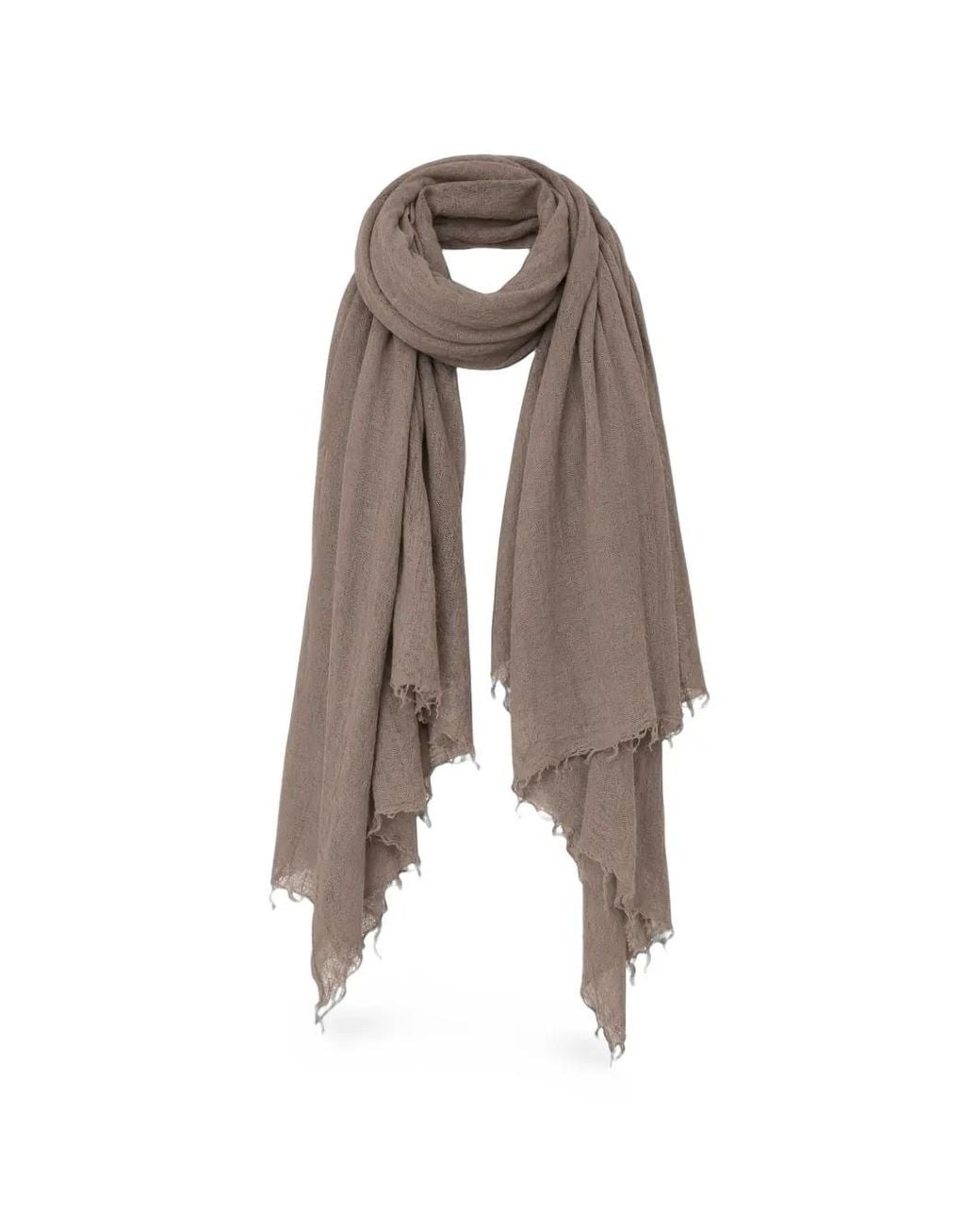 Rick Owens Natural Frayed-Detail Scarf