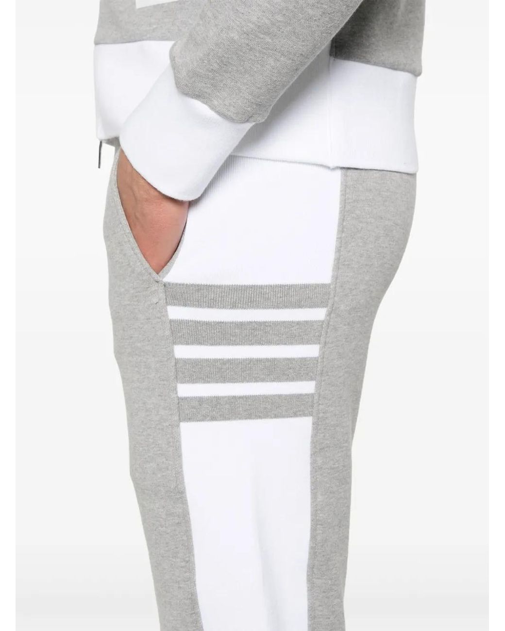 Thom Browne Gray Bar Stripe Track Pants for men