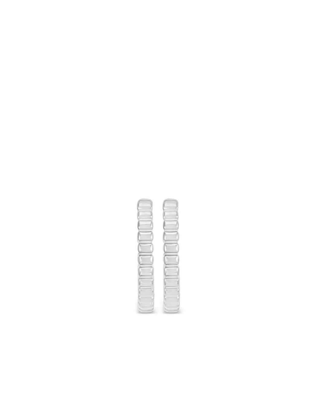 Dower & Hall White Small Humbug Hoop Earrings for men