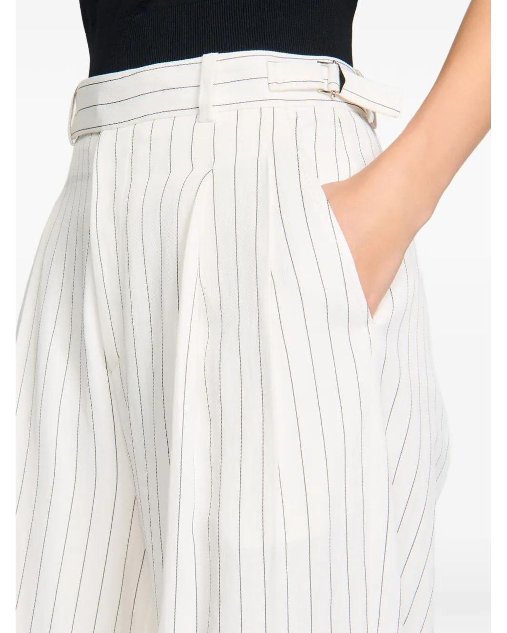 Sandro White Striped Suit Trousers