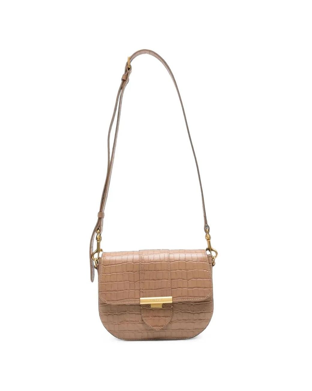 Lancaster White Croc-Effect Crossbody Bag
