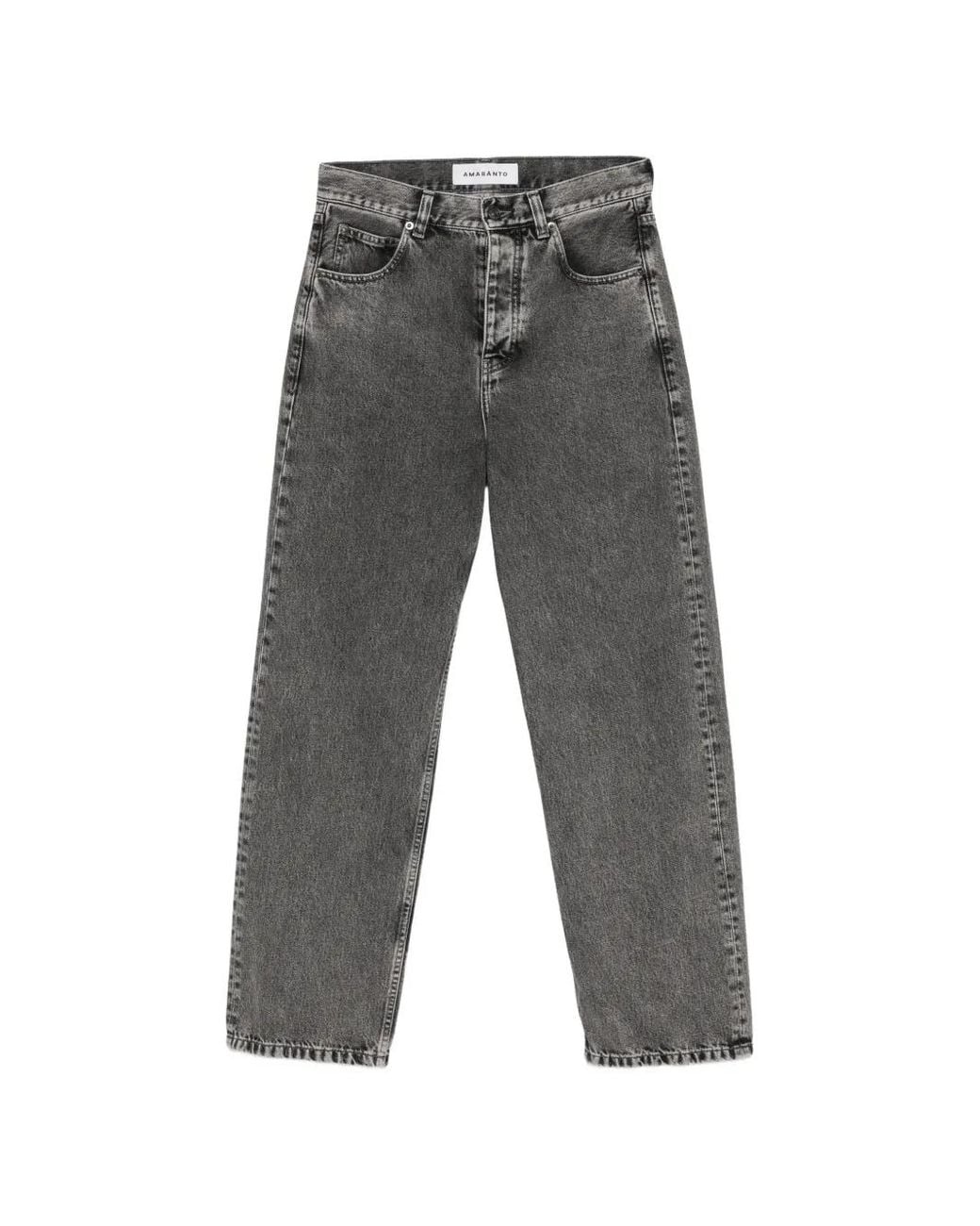 Amaranto Gray Five-Pocket Straight-Leg Jeans for men