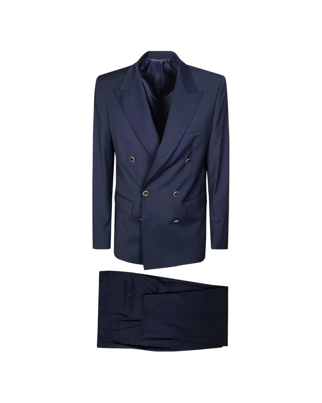 MARSĒM Blue Six-Buttondouble-Breasted Suit for men