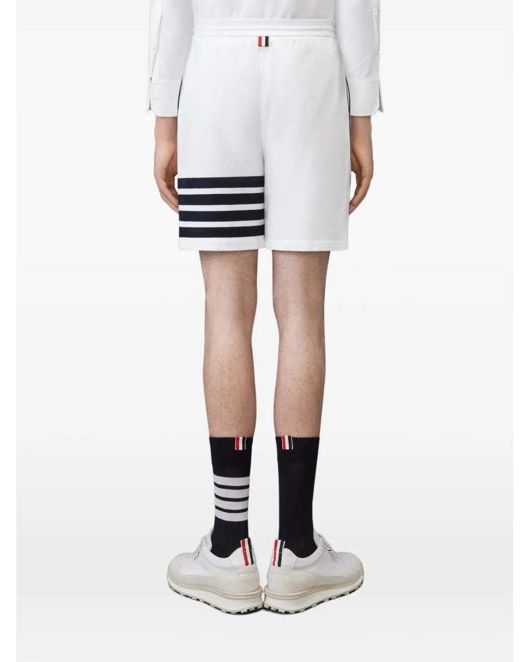 Thom Browne Blue Loopback 4-Bar Sweatshorts for men