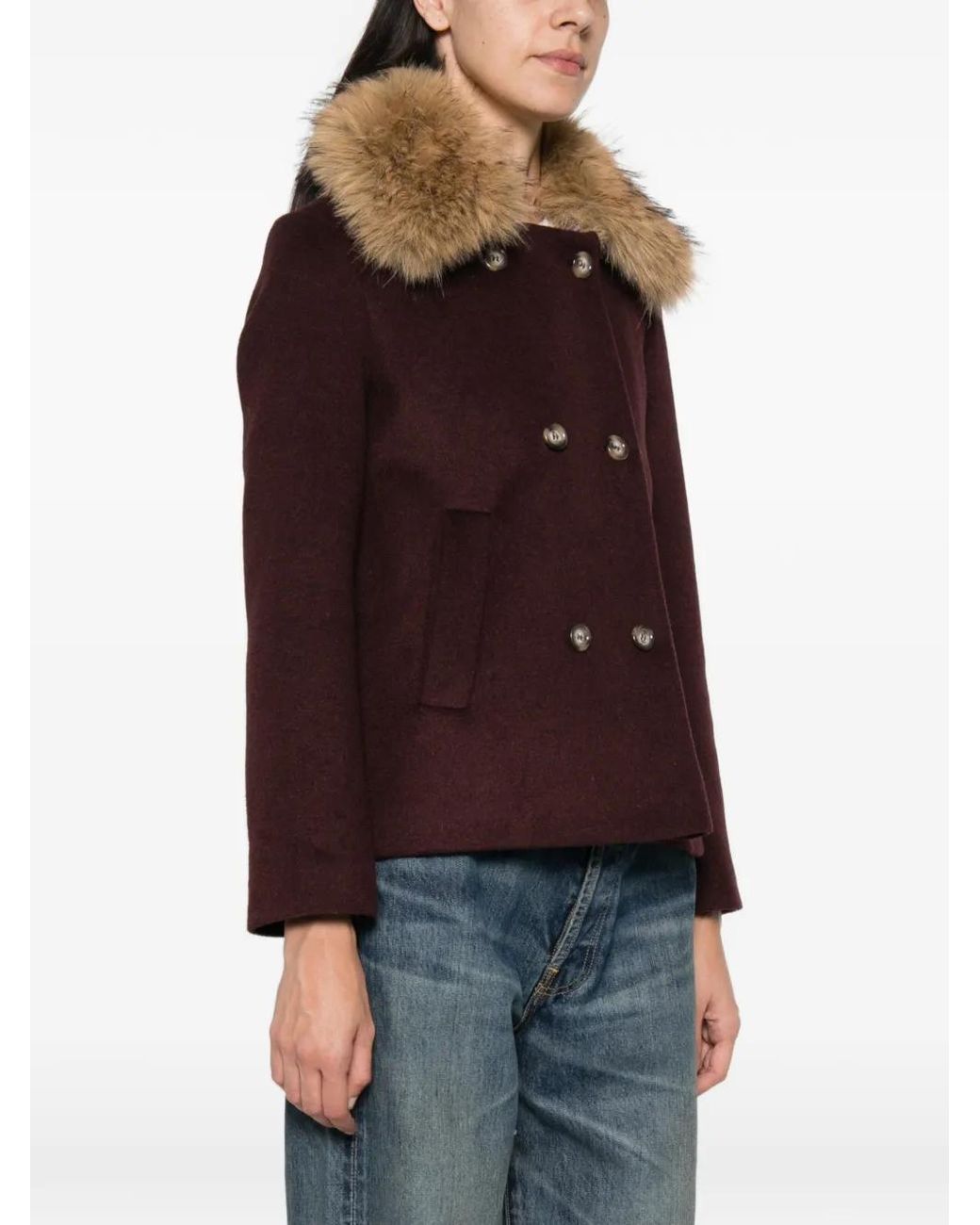 Ava Adore Brown Veste À Boutonnière Croisée