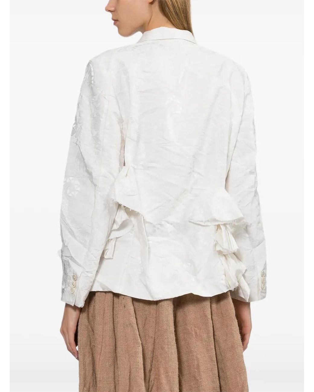 Comme des Garçons White Embroidered Jacket